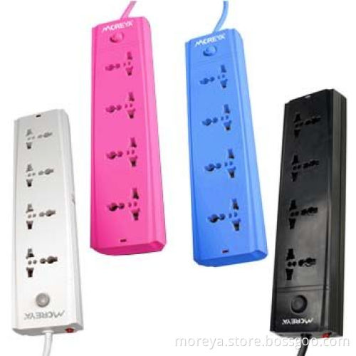 Universal Standard Power Strips with 4-port Socket Outlet and US Plug, Overload Protection
